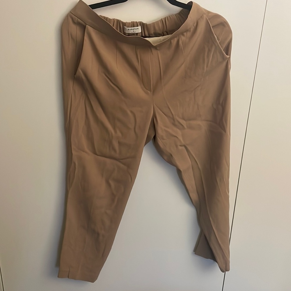Aritzia Babaton Conan Crop Crepe Pant Beige